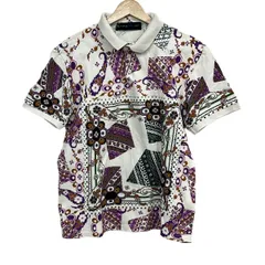 ETRO(エトロ) 半袖ポロシャツ サイズXL メンズ美品  - 白×パープル×マルチ フラワー(花)
