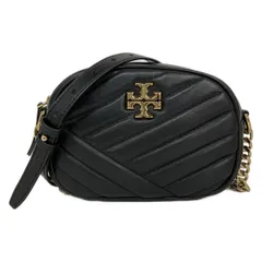 トリーバーチ ショルダーバッグ キラ シェブロン スモール カメラバッグ 黒 キルティング/チェーンショルダー/斜めがけ/ミニバッグ レザー
