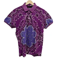 ETRO(エトロ) 半袖ポロシャツ サイズＬ L メンズ美品  - パープル×ライトパープル×マルチ ペイズリー柄