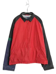 90s ★ ポロ ラルフローレン スイングトップ ジャケット メンズ L / オールド ブルゾン フリース ライナー付き フルジップ  ポニー無し 赤