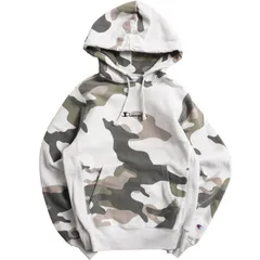 Champion リバースウィーブ カモ柄 プルオーバーパーカー グレー系 S