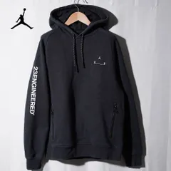 ナイキ NIKE エアジョーダン AIR JORDAN パーカー M ブラック 00s 黒  23 ENGINEERED ラグラン プリント フーディ ジョーダン ストリート 裏起毛 古着 J314