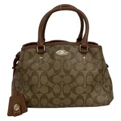 COACH(コーチ) トートバッグ シグネチャー柄 F34605 カーキ×ブラウン レザー