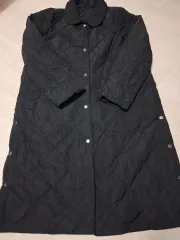ブラック キルティング ロング コート