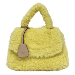 Samantha Thavasa(サマンサタバサ) ハンドバッグ美品  - イエロー×ベージュ フェイクファー