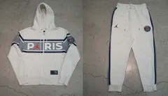 NIKE JORDAN ナイキ ジョーダン × PSG パリ サンジェルマン フルジップ パーカー + スウェット パンツ セットアップ グレー S 329P★4