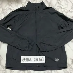 【良品】ニューバランス NEW BALANCE ランニング ジャケット ブラック S ロゴ入り 軽量 ジップアップ メンズ