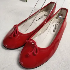 【良品】repetto/レペット/バレーシューズ/サンドリオエナメルレッド/赤/22.5cm