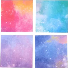 おりがみ 400枚 9.5*9.5cm 手芸紙 純パルプ 機械裁断 質感強い 子供DIY 折り紙 4色組み合わせ おりがみ 折り紙セット 千羽鶴用 飾り付け DIY用紙 生日パーティー装飾 手芸紙 a-502