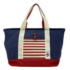 CHUMS(チャムス) ハンドバッグ - ネイビー×レッド×白 ボーダー コットン