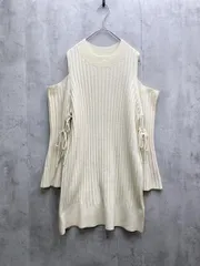 SNIDEL スナイデル オープンショルダー 太リブ ニット セーター sizeONE/アイボリー ◆■レディース