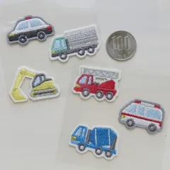 【6種セット】のりもの 刺繍 アイロン ワッペン アップリケ 2414.2413