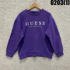 GUESS パープル ロゴ スウェット L