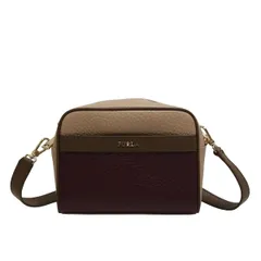 FURLA(フルラ) ショルダーバッグ - ダークブラウン×ベージュ ストラップ着脱可/ミニバッグ レザー