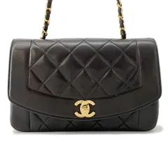 シャネル チェーンショルダーバッグ マトラッセ ココマーク ダイアナ ラムスキン A01164 CHANEL 黒