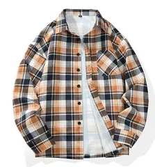 ビジネスシャツ メンズ 長袖シャツ カジュアルシャツ シャツ チェック柄 ボタンダウンシャツ メンズシャツ チェック柄シャツ トップス コーヒー 送料無料