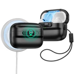 (2023/2022/2019) 第1世代 共通 / USB-C/Lightningケーブル対応 第2世代 マグネット蓋ロック Pro 耐衝撃 AirPods ランヤード付き AirPods 落下保護カバー MagSafe対応 衝撃吸収 ケース Pulseシリ