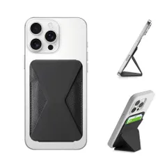 マグセーフ 折り畳み式 マグネット スマホスタンド スマホ ホルダー 薄型 カードケース 軽量 背面 カードホルダー MagSafe対応 カード収納 磁石付き 安定の三角形構造 SLuB iPhone16e/16ProMax/15Plus/14/13/12シリ