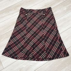 バーバリーブルーレーベル プリーツ 巻きスカート 牛革ベルト 安室奈美恵 38 バーバリーブルーレーベル プリーツ 巻きスカート 牛革ベルト 安室