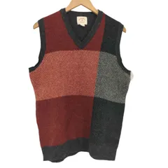 ブルックスブラザーズレッドフリース BROOKS BROTHERS REDFLEECE チェック柄Vネックニットベスト メンズ import：S 