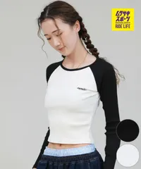 【ムラスポ公式】新品 ELEMENT エレメント 長袖 Tシャツ ロンT レディース クロップド丈 ショート丈 RIB RINGER LS BF024-065