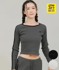 【ムラスポ公式】新品 ELEMENT エレメント 長袖 Tシャツ ロンT レディース クロップド丈 ショート丈 RIB LINE LS BF024-066