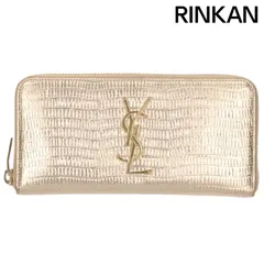 サンローランパリ  370776 0816 YSLクロコ型押しラウンドジップ長財布 メンズ