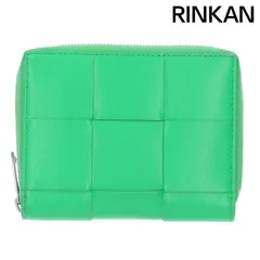 ボッテガヴェネタ  カセット イントレチャートレザーラウンドジップ財布 メンズ