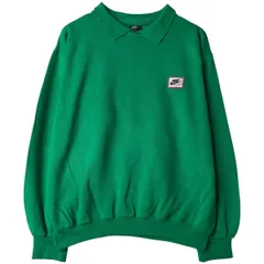 古着 80年代 ナイキ NIKE 紺タグ 襟付き ワンポイントロゴスウェットシャツ トレーナー イタリア製 メンズL相当 ヴィンテージ/eaa611949