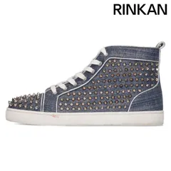 クリスチャンルブタン スタッズハイカットラメスニーカー メンズ 44