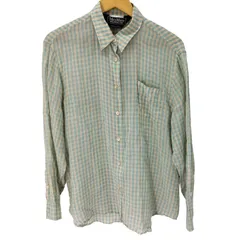 マックスマーラウィーケンドライン Max Mara WEEKEND LINE レーヨン マルチカラー チェック 開襟 シャツ メンズ import：L 