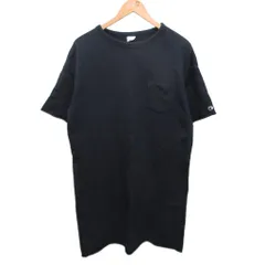 チャンピオン CHAMPION ワンピース スウェット 半袖 ひざ丈 ロゴ刺繡 紺 ネイビー L ■IBO90