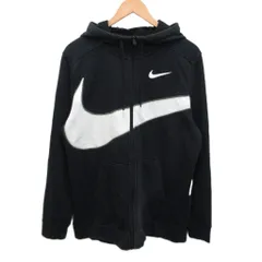 ナイキ NIKE パーカー スウェット ジップアップ ビッグロゴ 黒 ブラック M ■IBO90