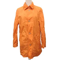 ニューヨーカー NEWYORKER ナイロンコート ステンカラーコート ロング丈 薄手 L オレンジ 11-38-2300