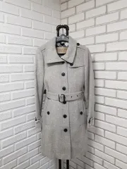 UK8/正規品 バーバリー カシミア混 ベルト付き ウールコート