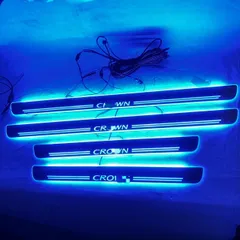 【送料無料】トヨタ クラウン 210 200 180 220 LED付き迎賓踏板 4枚セット 流光ダイナミック 門<!-利用不可文字-!>条 色変更可能ZX09