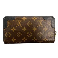 ♪3881 ルイ ヴィトン LOUIS VUITTON モノグラム ジッピー ウォレット レティーロ ラウンドファスナー 長財布 レザー ノワール 中古 M61855