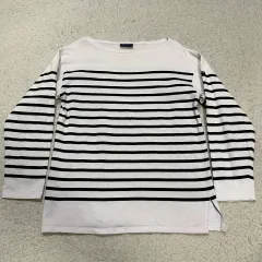 SAINT JAMES セントジェームス 白黒ストライプ 長袖Tシャツ