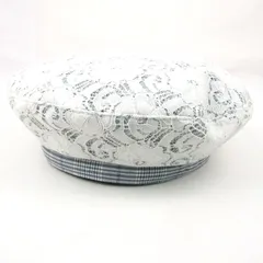 アクシーズファム ベレー帽 レース 帽子 ブランド レディース 57.5cmサイズ ホワイト axes femme 【中古】