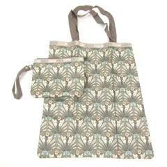 レスポートサック 風間ゆみえ コラボ エコバッグ トートバッグ ポーチセット 鞄 ブランド レディース グレージュ LeSportsac 【中古】