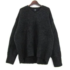 ユニクロ ニット セーター 長袖 大きいサイズ ウール混 251-479231 トップス レディース 3XLサイズ ダークグレー UNIQLO 【中古】