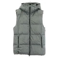 美品 AZUL by moussy アズールバイマウジー 厚手 中綿ベスト L グレー フード取外し可 メンズ 古着