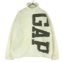 GAP ギャップ ビッグロゴ 長袖 ボアジャケット XXS ホワイト メンズ 古着