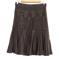 アドルフォドミンゲス スカート ボトムス プリーツ ウール レディース 38サイズ ブラウン ADOLFO DOMINGUEZ 【中古】