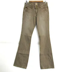 サムシング デニムパンツ ボトムス フレア ビーナスジーンズ エドウィン レディース Sサイズ ベージュ×オレンジ SOMETHING 【中古】