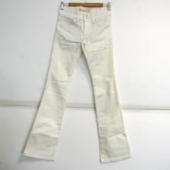 サムシング デニムパンツ ボトムス フレア ビーナスジーンズ エドウィン レディース 26×33サイズ ホワイト SOMETHING 【中古】