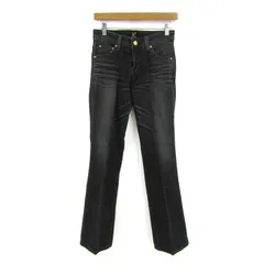 サムシング デニムパンツ ボトムス ストレッチ ジーンズ エドウィン レディース 28×30サイズ ブラック SOMETHING 【中古】