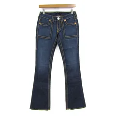 トゥルーレリジョン デニムパンツ ボトムス フレアジーンズ USA製 レディース 25サイズ インディゴ TRUE RELIGION 【中古】
