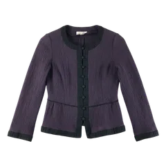 ピエールカルダン pierre cardin ジャケット バイカラー レース くるみボタン パープル 9サイズ 986698のサムネイル