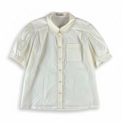 ミュウミュウ MIU MIU フリルブラウス 半袖シャツ シルク100% 38